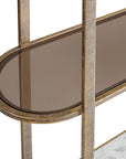 Belvedere Aged Gold Shelving Unit