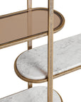 Belvedere Aged Gold Shelving Unit