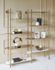 Belvedere Aged Gold Shelving Unit