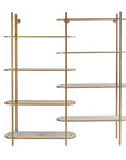 Belvedere Aged Gold Shelving Unit