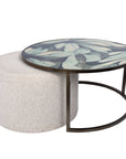 Savanna Leaf Coffee Table & Nesting Pouffe