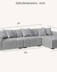 Aluxo Leonard Right Hand Corner Group in Cloudy Grey Boucle