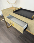 Maxim Sage Faux Shagreen Console Table - Ex Display 1 Only