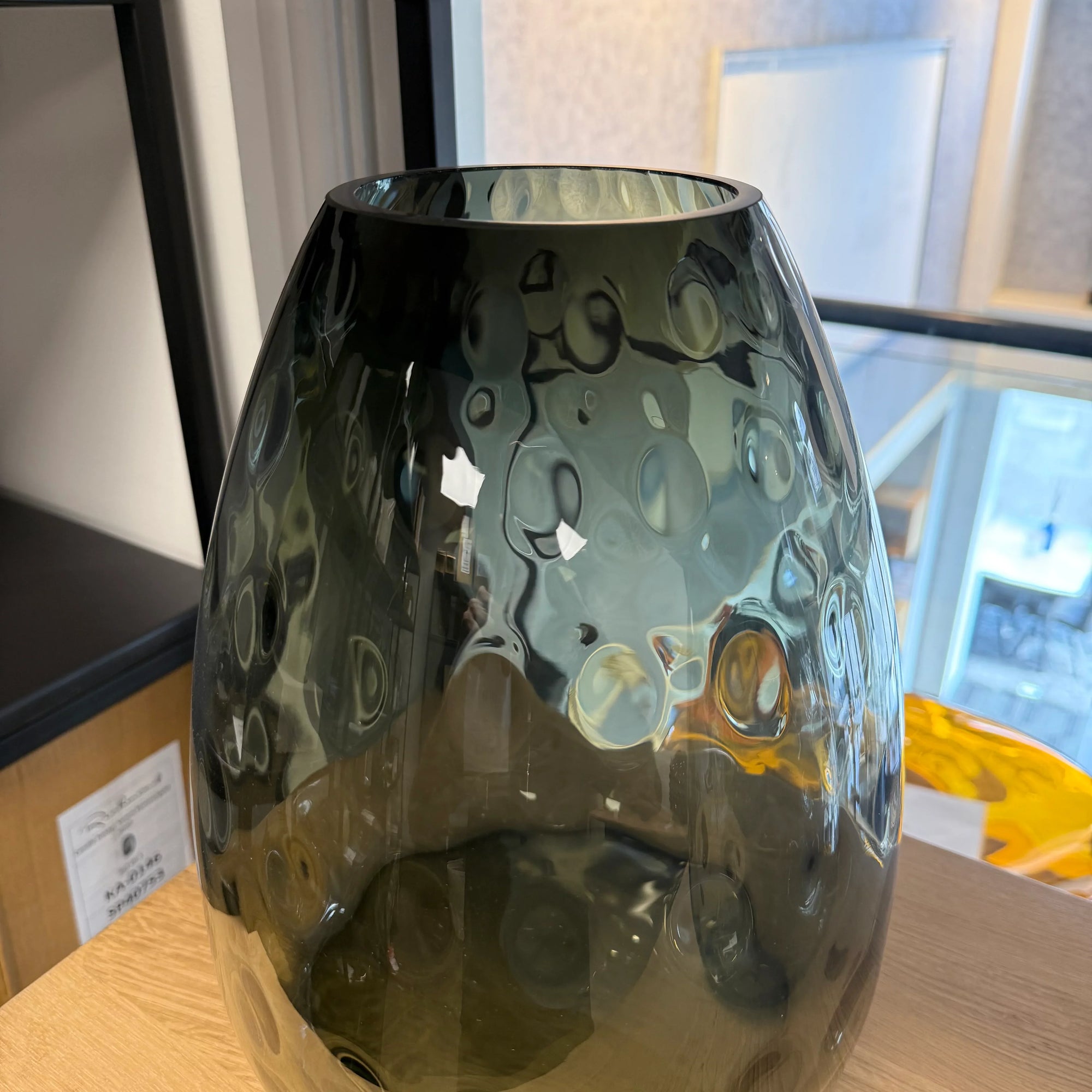 Smoke Dimpled Effect Vase - Ex Display 2 Only