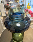 Green Glass Shaped Vase Ex-display - 1 Only