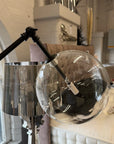 Glass Ball And Black Metal Table Lamp Ex Display - 1 Only