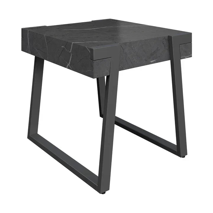 Alpina Grey Marble Effect Side Table ALP-6498