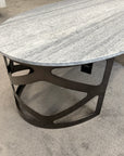 Libra Interiors Metropolitan Black Nickel Grey Marble Coffee Table - Ex Display 1 Only