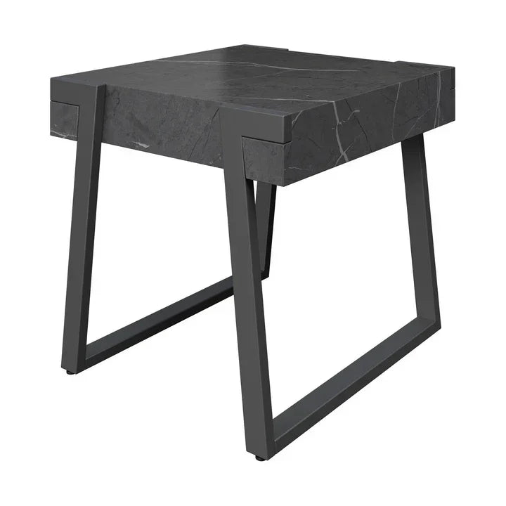 Alpina Grey Marble Effect Side Table ALP-6498