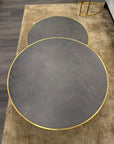 Richmond Set of 2 Blackbone Gold Round Coffee Table - Ex Display