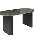 Torelli Cartier 180cm Oval Gloss Grey Ceramic Dining Table