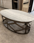 Libra Interiors Metropolitan Black Nickel Grey Marble Coffee Table - Ex Display 1 Only