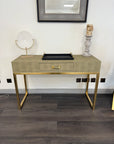 Maxim Sage Faux Shagreen Console Table - Ex Display 1 Only