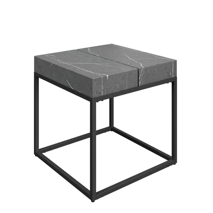 Delma Grey Marble Effect Side Table DEL-6528