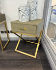 Maxim Sage Faux Shagreen Lamp Table - Ex Display 1 Only