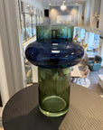 Green Glass Shaped Vase Ex-display - 1 Only