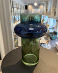 Green Glass Shaped Vase Ex-display - 1 Only