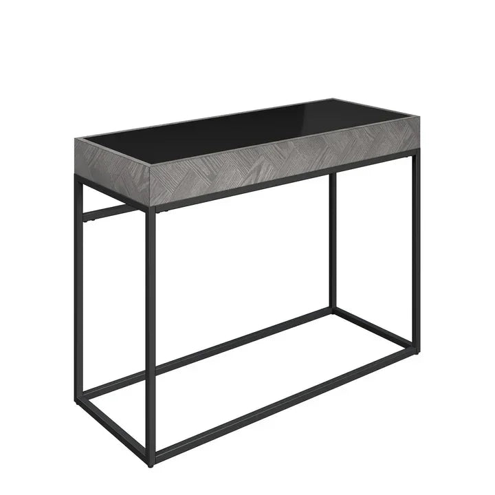 Torelli Ebony Black Glass Console Table