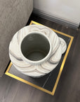 Large White Marble Effect Lidded Jar - Ex Display 1 Only