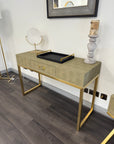 Maxim Sage Faux Shagreen Console Table - Ex Display 1 Only