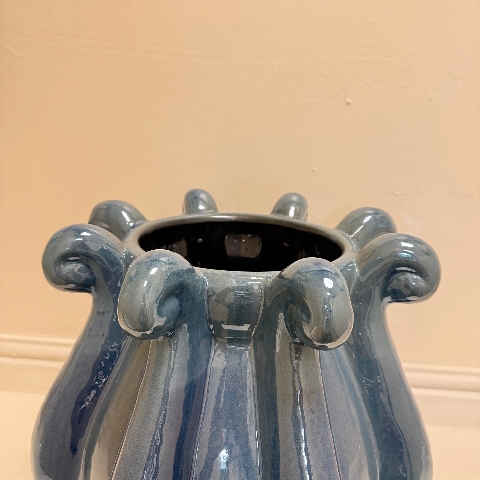 Blue Glazed Octopus Vase Ex Display - 1 Only