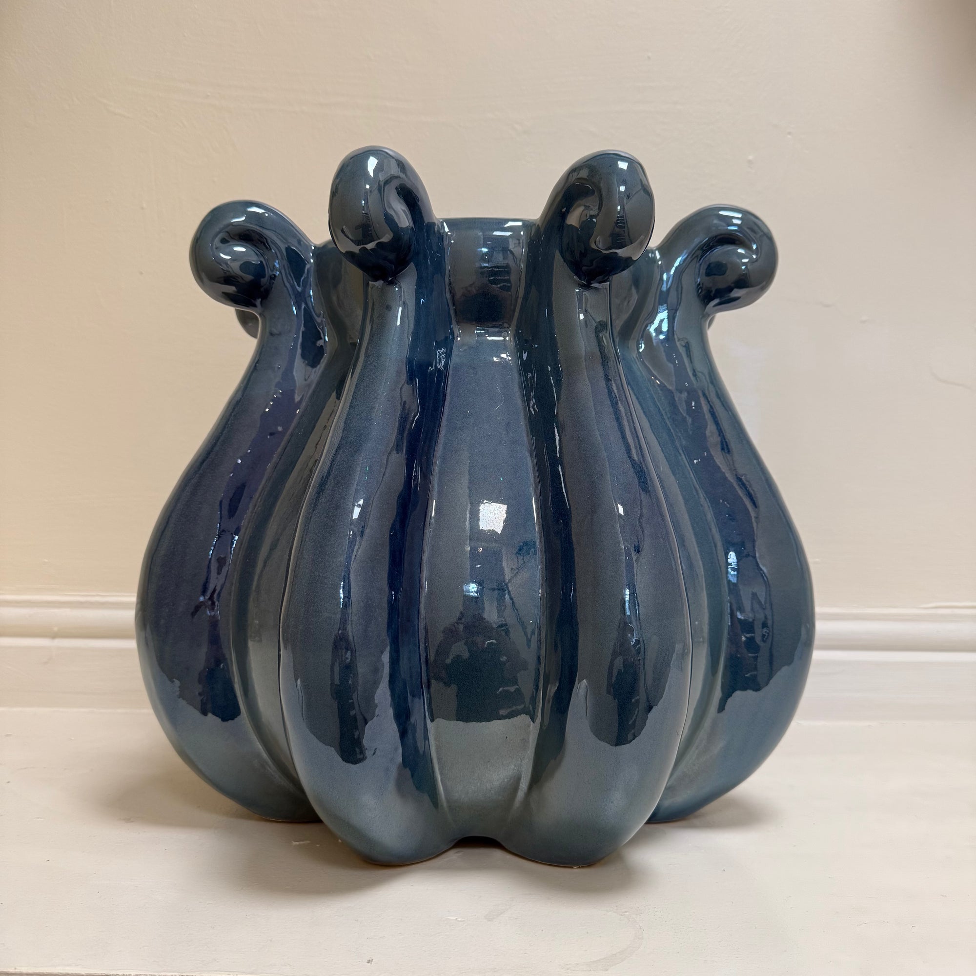 Blue Glazed Octopus Vase Ex Display - 1 Only