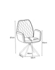 Set of 2 Torelli Lina Leather Swivel Dining Chair