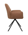 Set of 2 Torelli Lina Leather Swivel Dining Chair