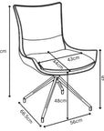 Set of 2 Torelli Amber Swivel Dining Chair