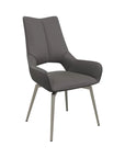 Set of 2 Torelli Spinello Leather Swivel Dining Chair