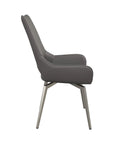 Set of 2 Torelli Spinello Leather Swivel Dining Chair
