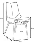 Set of 2 Torelli Spinello Leather Swivel Dining Chair
