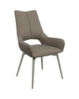 Set of 2 Torelli Spinello Leather Swivel Dining Chair