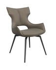 Set of 2 Torelli Raffaello Leather Swivel Dining Chair