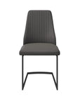 Set of 2 Torelli Roberto Dark Grey Leather Dining Chair