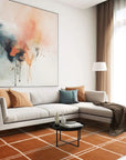 Asiatic Albany Grid Rug - Rust