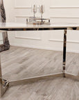 Sale - Lucien 1.6 Chrome Dining Table with Polar White Sintered Stone Top