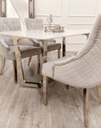 Sale - Lucien 1.6 Chrome Dining Table with Polar White Sintered Stone Top