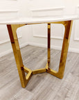 Lucien Gold 1.2 Round Dining Table with Sintered Stone Top