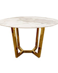 Lucien Gold 1.2 Round Dining Table with Sintered Stone Top