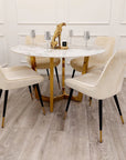 Lucien Gold 1.2 Round Dining Table with Sintered Stone Top