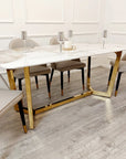 Lucien 1.8 Gold Dining Table with Pandora Gold Sintered Stone Top