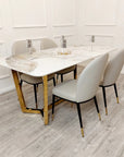 Lucien 1.8 Gold Dining Table with Pandora Gold Sintered Stone Top