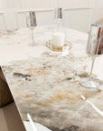 Lucien 1.8 Gold Dining Table with Pandora Gold Sintered Stone Top