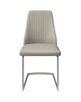 Set Of 2 Torelli Milano Light Grey Leather Dining Chair