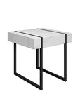Montblanc White Marble Effect Side Table MON-6436