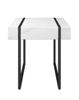 Montblanc White Marble Effect Side Table MON-6436