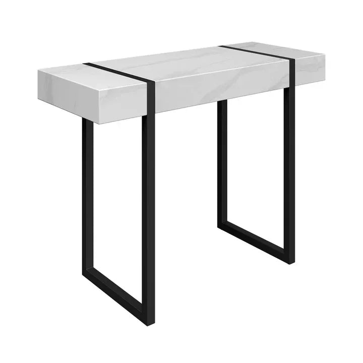 Montblanc White Marble Effect Console Table MON-6443