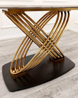 Orion Gold 1.8 Dining Table with Polar White Sintered Stone Top