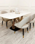 Orion Gold 1.8 Dining Table with Polar White Sintered Stone Top